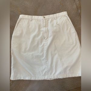 Eddie Bauer Beige Skirt Sz 14 length 20” Drawstring waist 32” Pockets